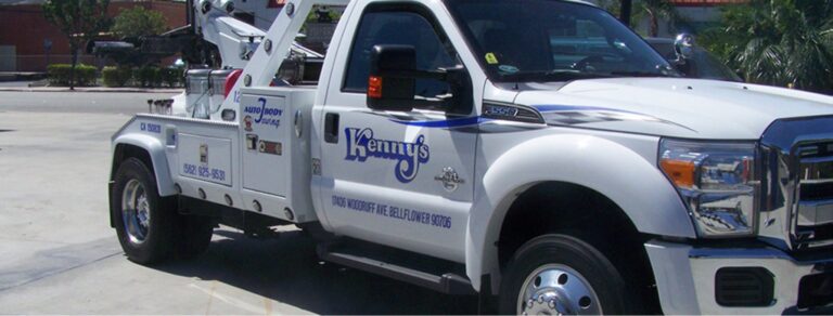 Kennys Auto Body Towing Towing Bellflower CA 768x292